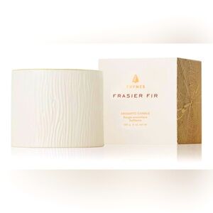 Thymes Frasier Fir Candle - Gilded Collection - Wood Grain (Petite, 6 oz)